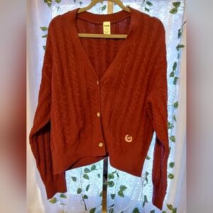 PINK Victoria's Secret Deep Red Cardigan Size XL